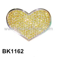 BK1162 - Small Heart Belt Buckle With Strass